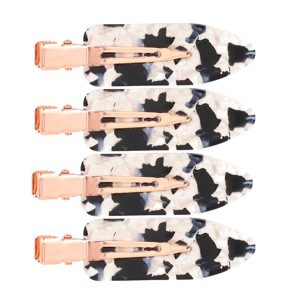 Kitsch Eco-Friendly Creaseless Clip 4 Piece set confetti pattern metallic NWT